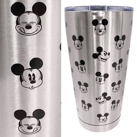 NWT Disney Mickey Mouse Stainless Steel Travel Tumbler Mickey Faces NEW - Picture 1 of 11